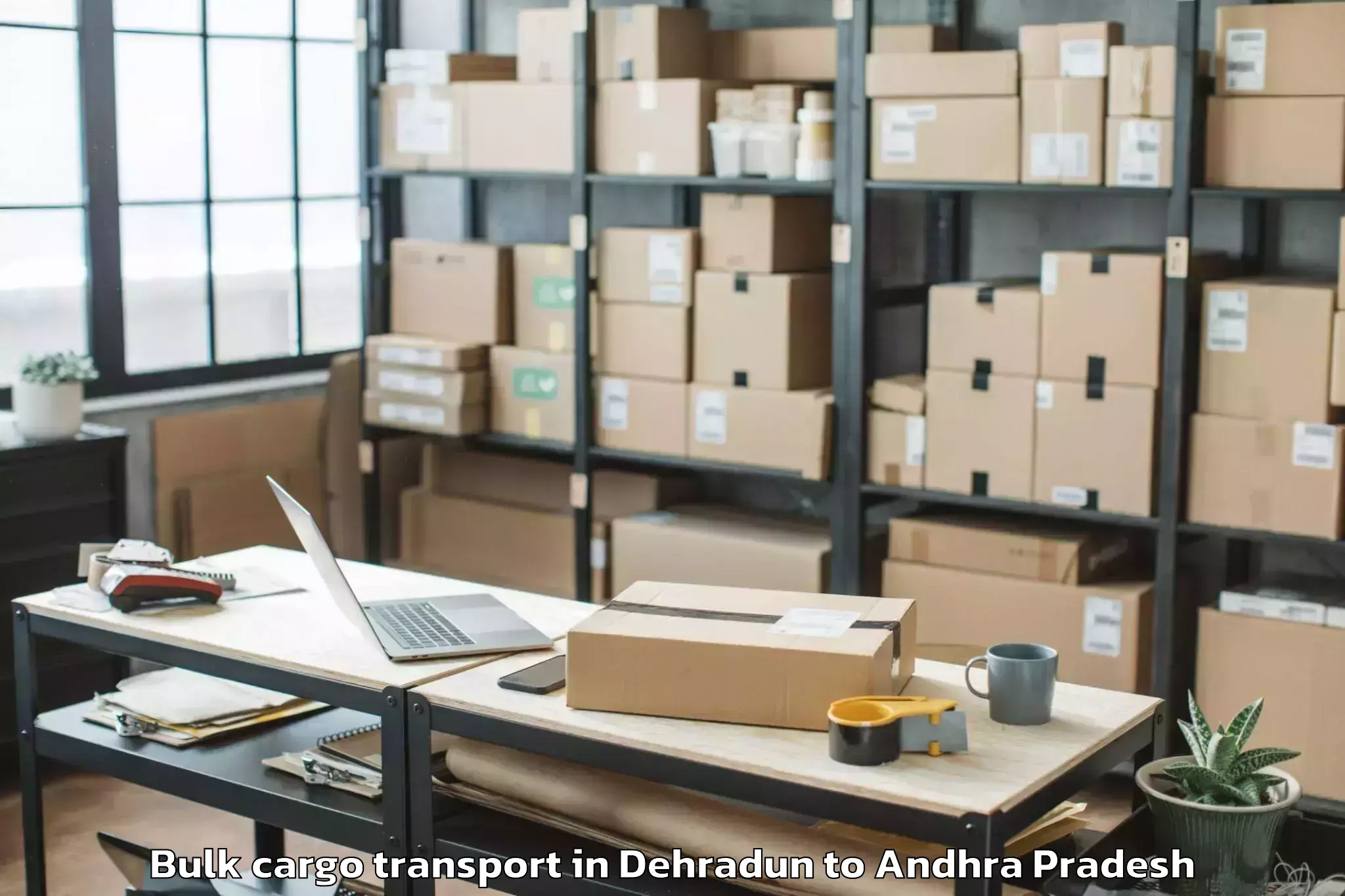 Trusted Dehradun to Sullurupeta Bulk Cargo Transport